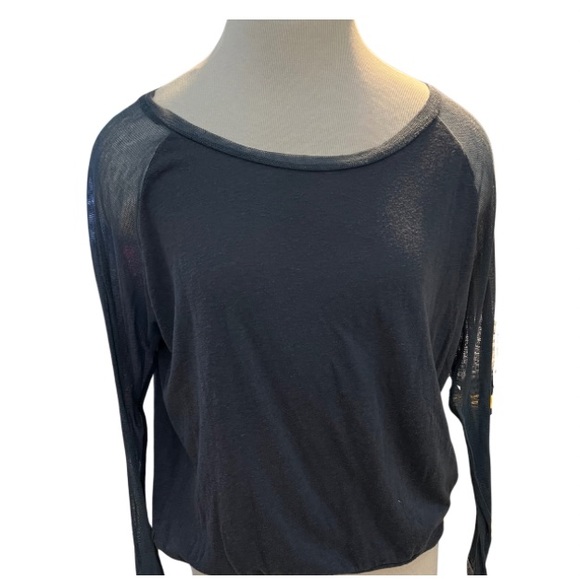 Fossil blue with sheer  long sleeves C8 - Picture 1 of 4